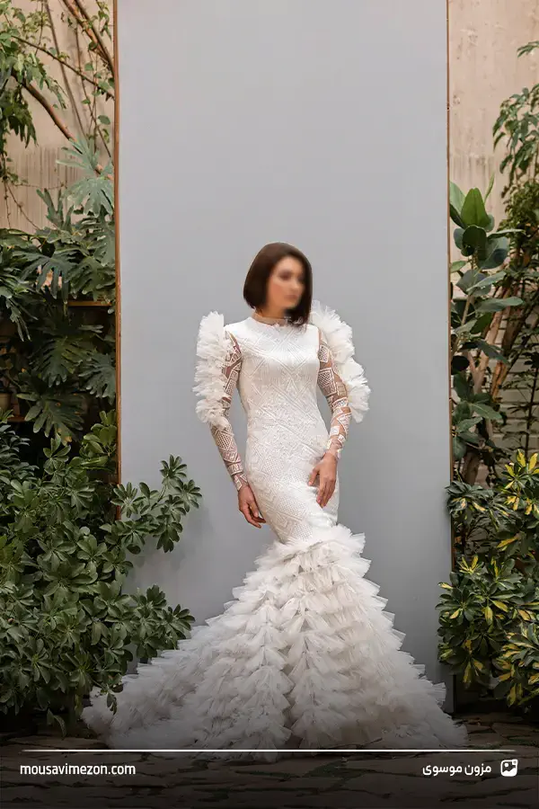 لباس عروس جدید شایلی‌ مدل ماهی استین دار