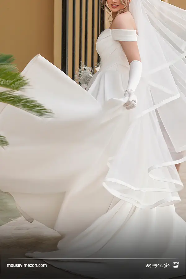 مدل لباس عروس پرنسسی شولدر