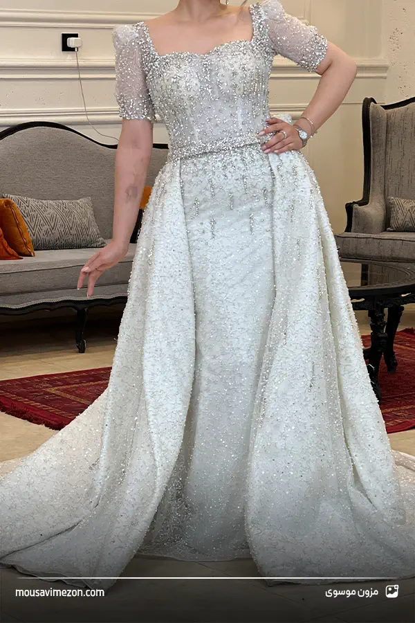 لباس عروس دو دامنه عربی